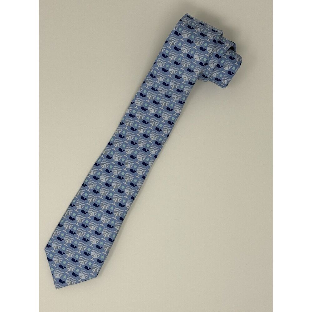 Vineyard‎ Vines Boy's Tie Martha's Vinyard Whale/Menorah 100% Silk Made in USA